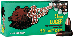 Brown Bear 9mm Luger 115Gr FMJ 50-Pack