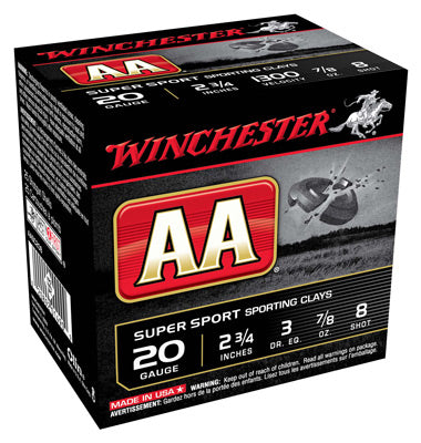 Winchester Ammo Aa Target 20Ga. 2.75" 1300fps. 7/8oz. #8 25-Pack