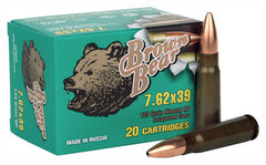 Brown Bear 7.62 X 39 123gr. HP 500Rd Case