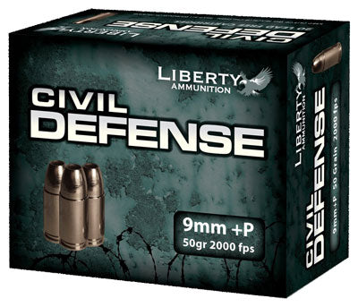 Liberty Ammo Civil Defense 9mm Luger 50gr. HP 20-Pack