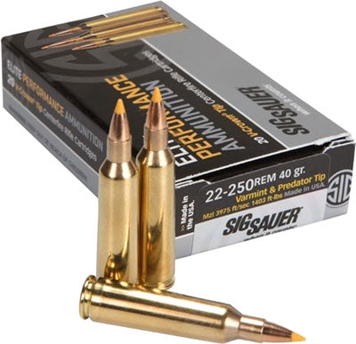 Sig Ammo .22-250 Rem. 40Gr. Varmint X Poly Tipped