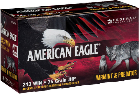 Federal Ammo Ae .243 Win. 75gr. Jacketed Hollow Point 40-Pack