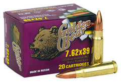 Golden Bear 7.62X39 123gr. Full Metal Jacket 500Rd. Case
