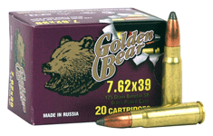 Golden Bear 7.62X39 125gr. Soft-Point 500 Round Case