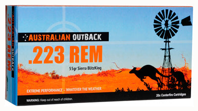 Adi Outback Ammo .223 55gr. Sierra Blitz-King 20 Pack