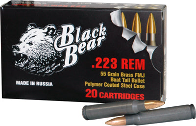 Black Bear .223 Remington 55Gr FMJ Brass Leadcore Bullet 20Pack