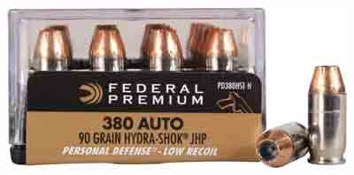 Federal Ammo Premium .380ACP 90gr. Hydra-Shok JHP 20-Pack