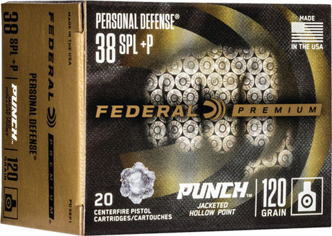 Fed Ammo Punch .38Spl 120Gr. Jhp 20-Pack Pd38P1