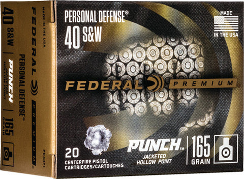 Fed Ammo Punch .40S&W 165Gr. Jhp 20-Pack Pd40P1