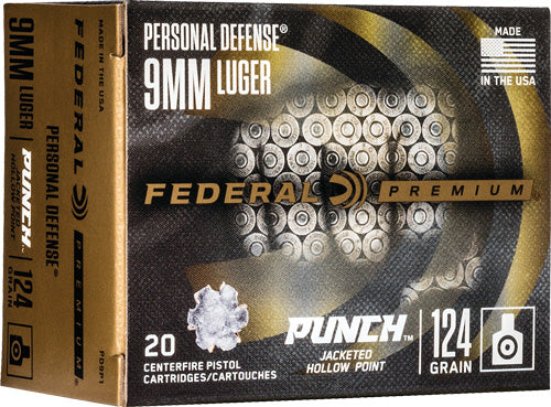 Fed Ammo Punch 9Mm 124Gr Jhp 20-Pack Pd9P1