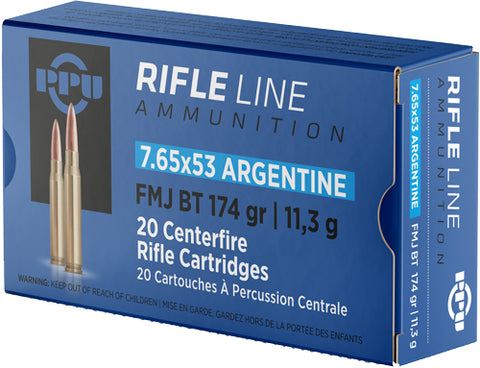 Ppu Ammo 7.65X53 Argentine 174Gr. Fmj 20Rd Box Pp7Af