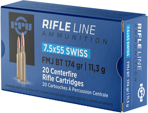 Ppu Ammo 7.5X55 Swiss 174Gr. Fmj 20Rd Box Pp7Sf