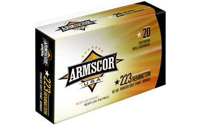 Armscor 223 Rem, 62 Grain, Bonded Pointed Soft Point, 20 Round Box AC223-4N