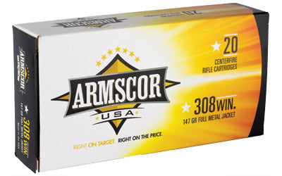 Armscor 308 Win, 147 Grain, Full Metal Jacket, 20 Round Box FAC308-1N