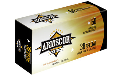 Armscor 38 Special, 158 Grain, Full Metal Jacket, 50 Round Box FAC38-17N