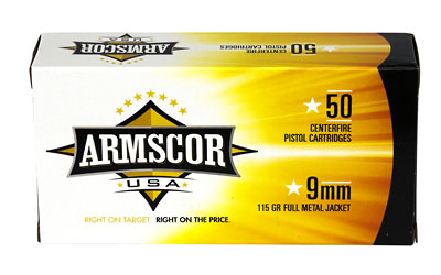Armscor 9MM, 115 Grain, Full Metal Jacket, 50 Round Box FAC9-2N