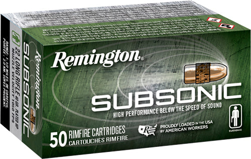 Rem Ammo .22 Long Rifle 100-Pk Subsonic 40Gr. Copper Plate Hp 21137