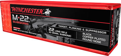 Winchester Ammo M-22 Subsonic .22LR 1255fps. 40gr. Lead RN100-Pack.