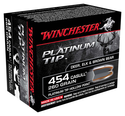 Winchester Ammo Supreme .454 Casull 260Gr Platinum Tip JHP 20-Pack