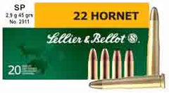 S&B Ammo .22 Hornet 45gr. JSP 20-Pack