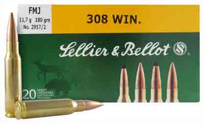 S&B Ammo .308 Winchester 180gr. FMJ 20-Pack