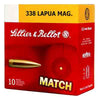S&B Ammo .338 Lapua Mag Match 250Gr BTHP 10-Pack