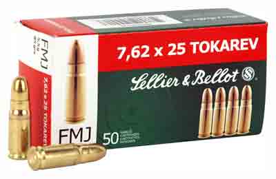 S&B Ammo 7.62X25 Tokarev 85gr. FMJ-RN50-Pack