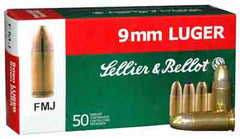 S&B Ammo 9mm Luger 124gr. FMJ 50-Pack