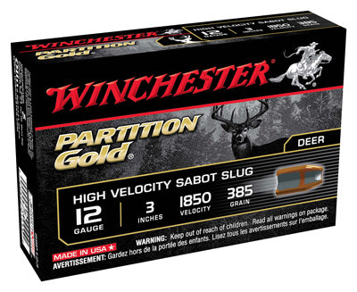 Winchester Ammo Supreme Slugs 12Ga. 3" 385gr. Partition 5-Pack