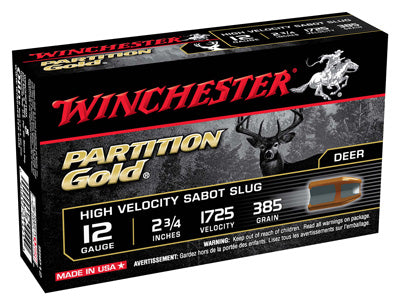 Winchester Ammo Supreme Slugs 12Ga. 2.75" 385gr. Partition 5-Pack