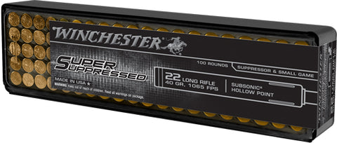Win Ammo Super Supressed .22Lr 1255Fps. 40Gr. Lead Hp 100-Pk. Sup22Lrhp
