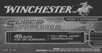 Win Ammo Super Supressed .45Acp 230Gr. Fmje 50-Pack Sup45