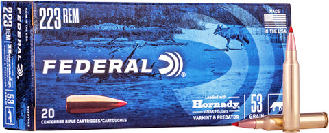 Fed Ammo .223 Rem 53Gr. Vmax 20-Pack V223Vm53