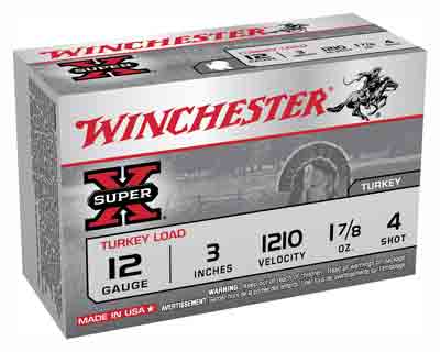 Winchester Ammo Super-X Turkey 12Ga. 3" 1210fps. 1-7/8oz. #4 10-Pack.