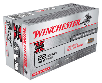 22 Hornet Ammo - Winchester Ammo Super-X 50- JHP Winchester Super-X 50- JHP Ammo