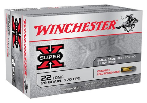 Winchester Ammo Super-X .22 Long Cb Match 770fps. 29gr. Lead 50-Pack