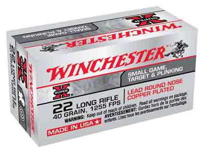 Winchester Ammo Super-X .22LR 1255fps. 40gr. Lead RN50-Pack