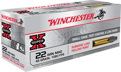 Winchester Ammo Super-X .22Wmr Sub- Sonic 45gr. JHP 50-Pack