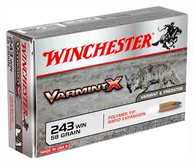Winchester Ammo Varmint-X .243 Win 58gr. Polymer Tipped 20-Pack