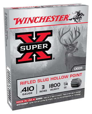 Winchester Ammo Super-X Slugs .410 3" 1800fps. 1/4oz. Rifled 5-Pack