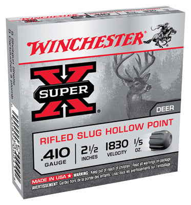 Winchester Ammo Super-X Slugs .410 2.5" 1830fps. 1/5oz. 5-Pack