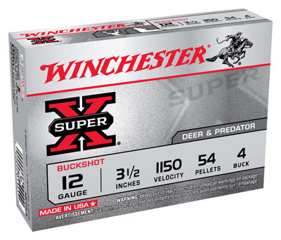 Winchester Ammo Super-X 12Ga. 3.5" 1150fps. #4Bk 54-Pellets 5-Pack