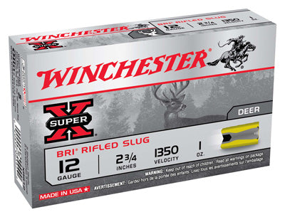 Winchester Ammo Bri Slugs 12Ga. 2.75" 1350fps. 1oz. Bri Sabot 5-Pack