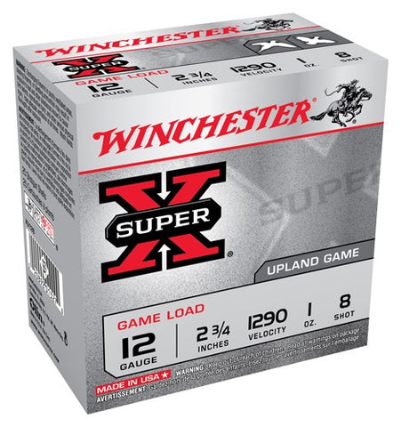 Winchester Ammo Super-X 12Ga. 2.75" 1290fps. 1oz. #8 25-Pack