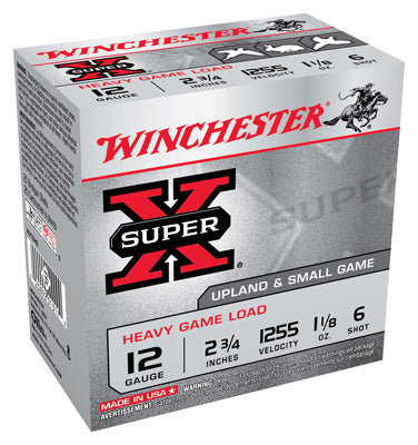 Winchester Ammo Super-X 12Ga. 2.75" 1255fps. 1-1/8oz. #6 25-Pack