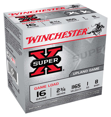 Winchester Ammo Super-X 16Ga. 2.75" 1165fps. 1oz. #8 25-Pack