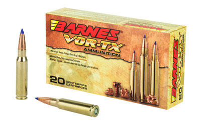 Barnes VOR-TX, 308 Win, 150Gr, Tipped Triple Shock X, Bpat Tail, 20 Round Box 21540