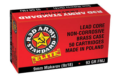 Century Arms Red Army Standard, 9MM Makarov, 93 Grain, Full Metal Jacket, 50 Round Box AM2017B