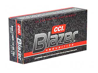 CCI/Speer Blazer, 9mm, 115 Grain, Full Metal Jacket, 50 Round Box 3509