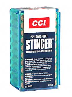 CCI/Speer Stinger, 22LR, 32 Grain, Gilded Lead Hollow Point, 50 Round Box 50